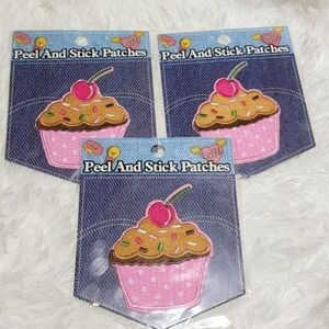 Muffin Cake With Cherry Peel and Stick Patches 3 pieces